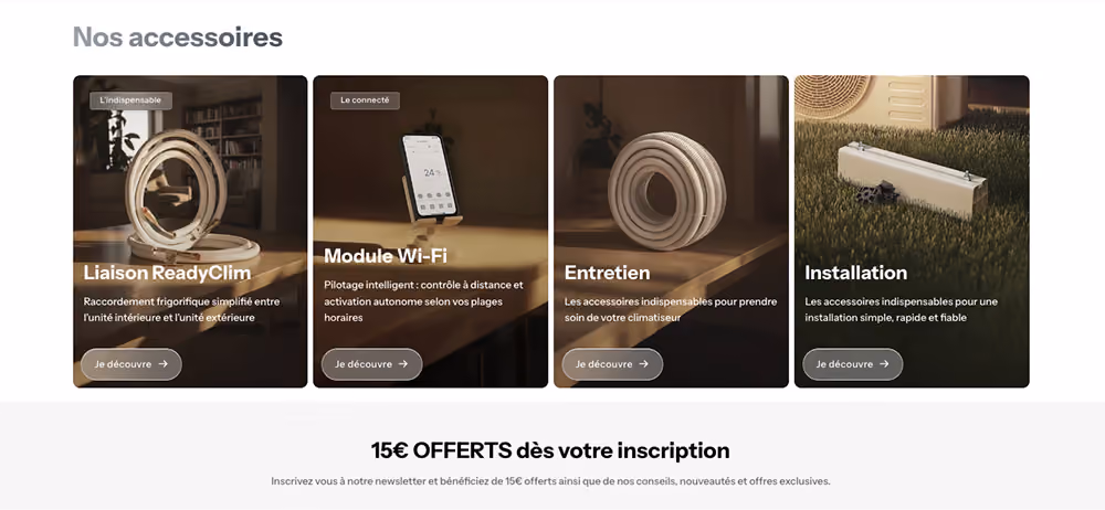 Maquette UX UI du site Airton refondu en Shopify B2B et B2C par Artich.io