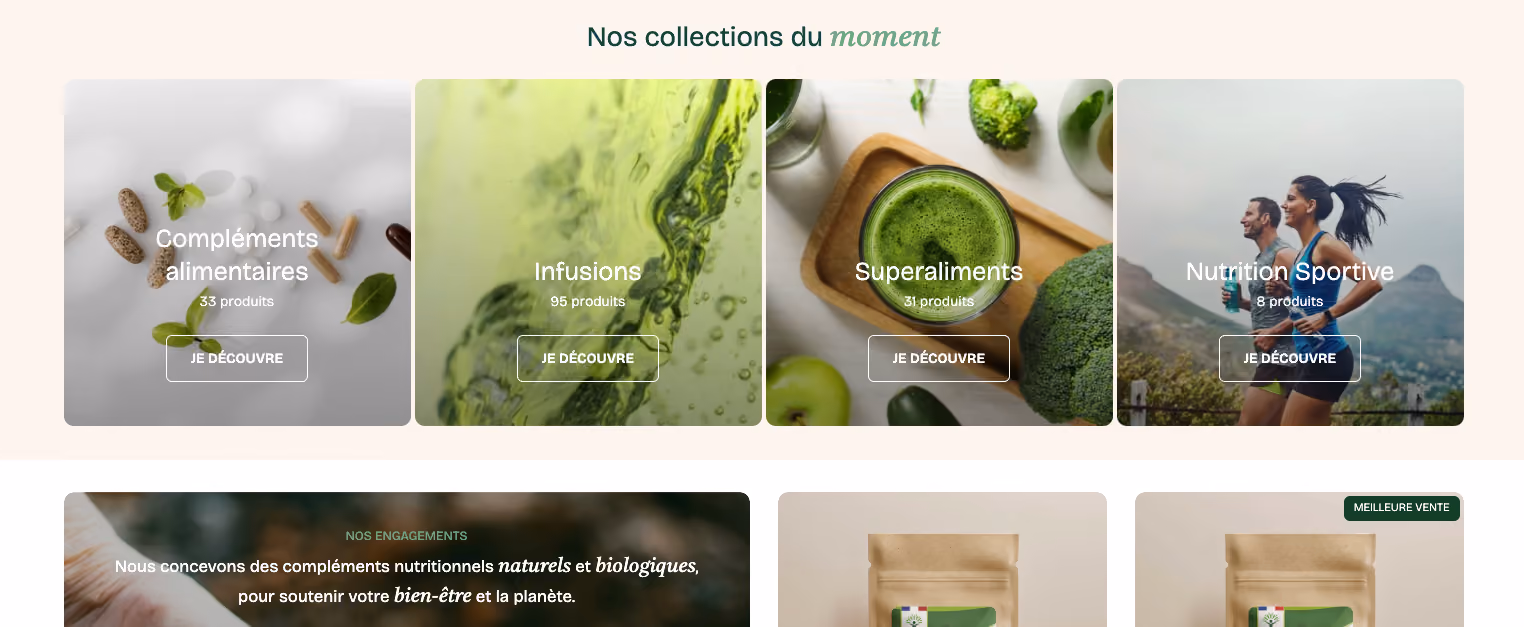 Fiche produit Bioptimal sur Shopify avec tarifs B2B revendeurs et fiches techniques