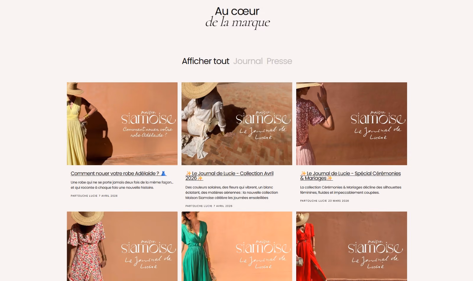 Réalisation Shopify pour Siamoise par Artich.io