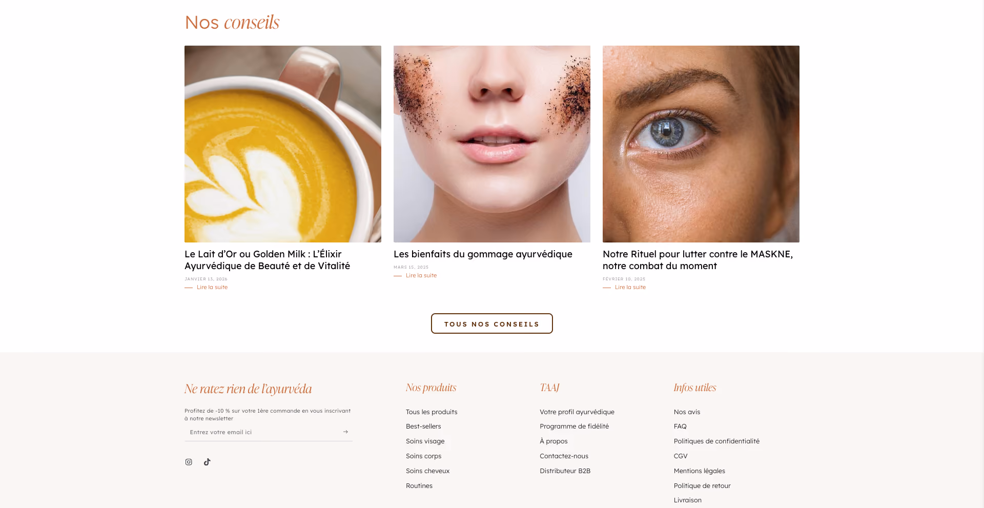 Réalisation Shopify pour TAAJ par Artich.io