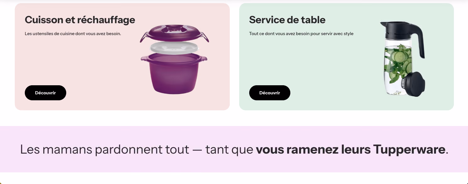 Réalisation Shopify pour Tupperware par Artich.io
