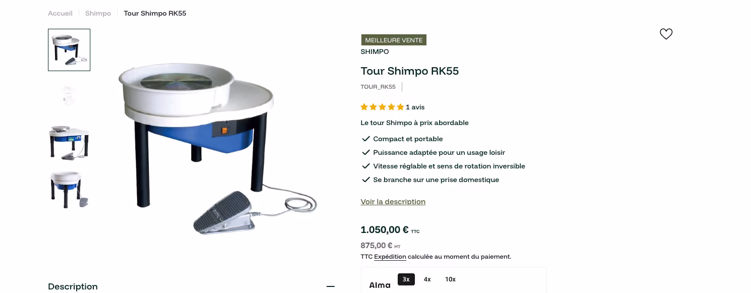 Réalisation Shopify pour Ceradel par Artich.io