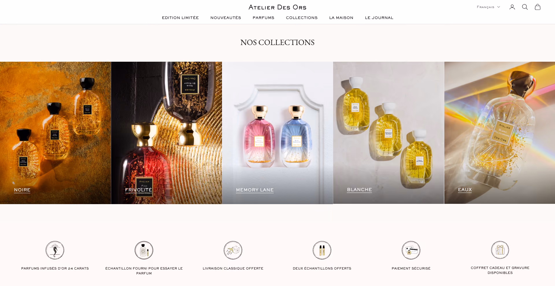 Réalisation Shopify pour Atelier des Ors par Artich.io