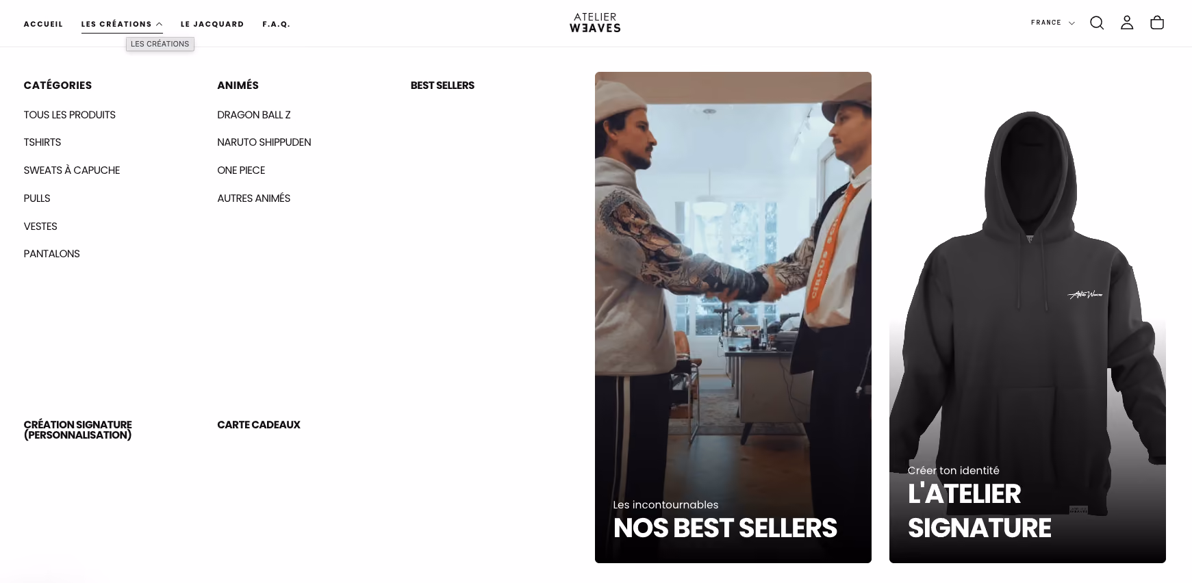 Réalisation Shopify pour Atelier Weaves par Artich.io