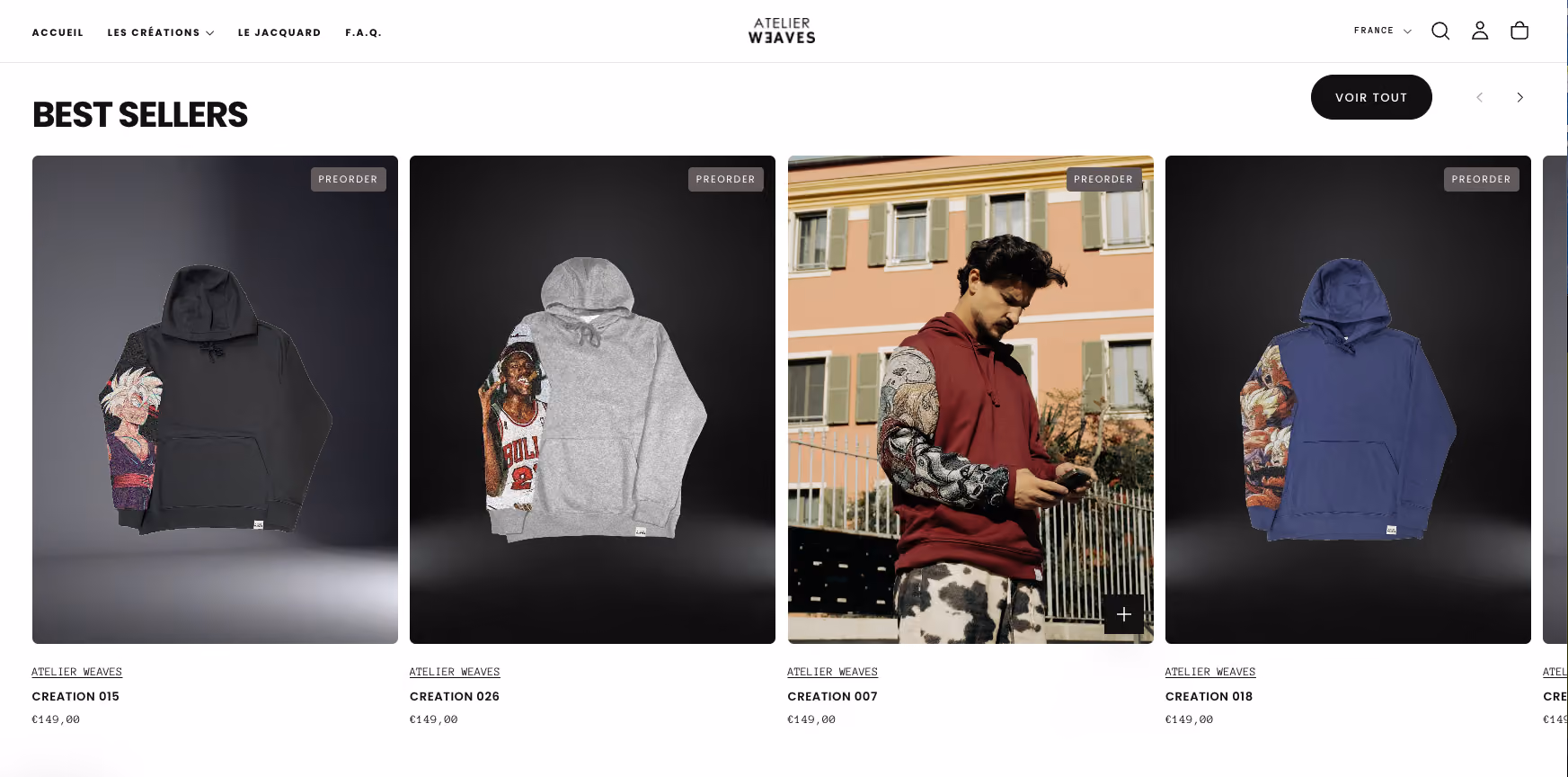 Réalisation Shopify pour Atelier Weaves par Artich.io