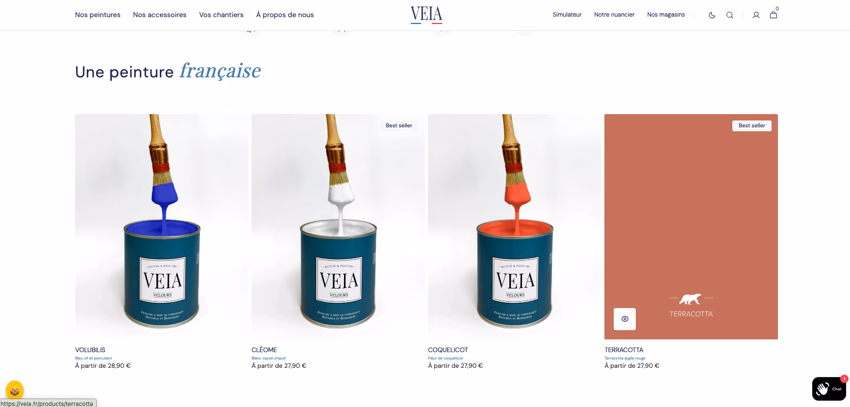 Réalisation Shopify pour Veia par Artich.io