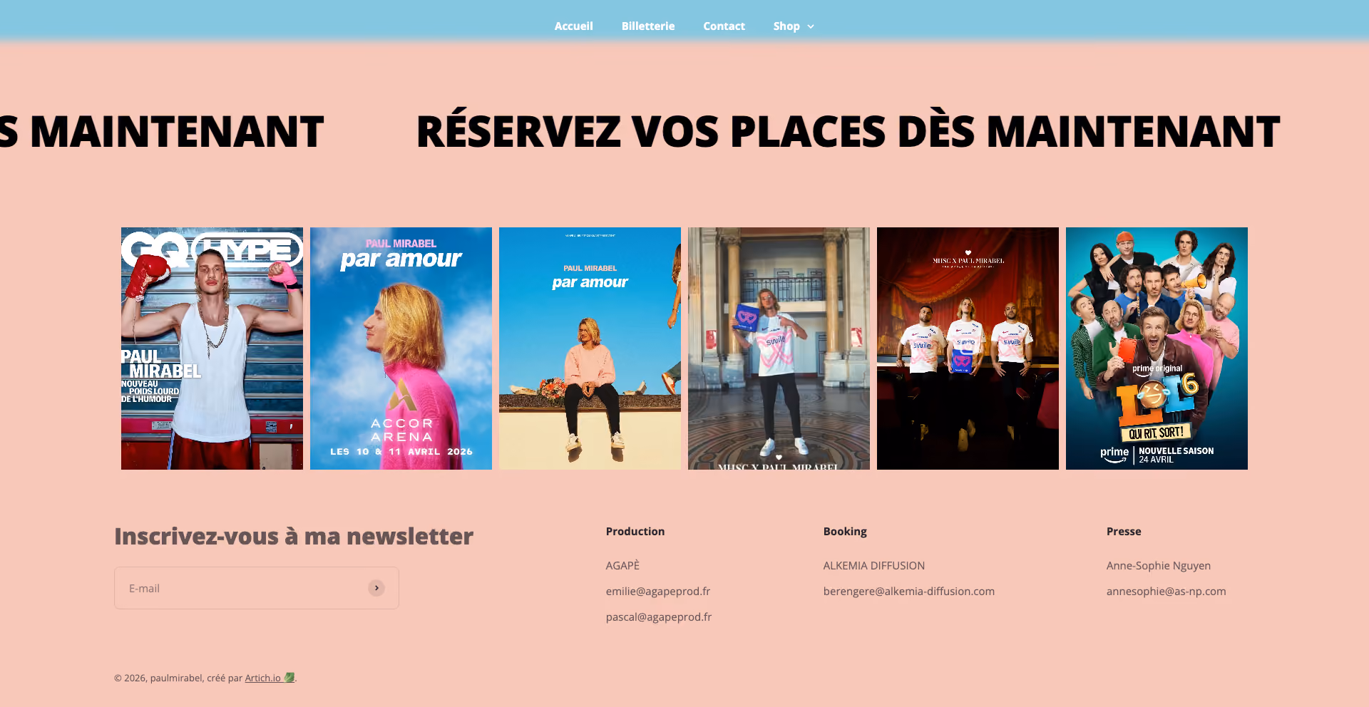 Réalisation Shopify pour Paul Mirabel par Artich.io