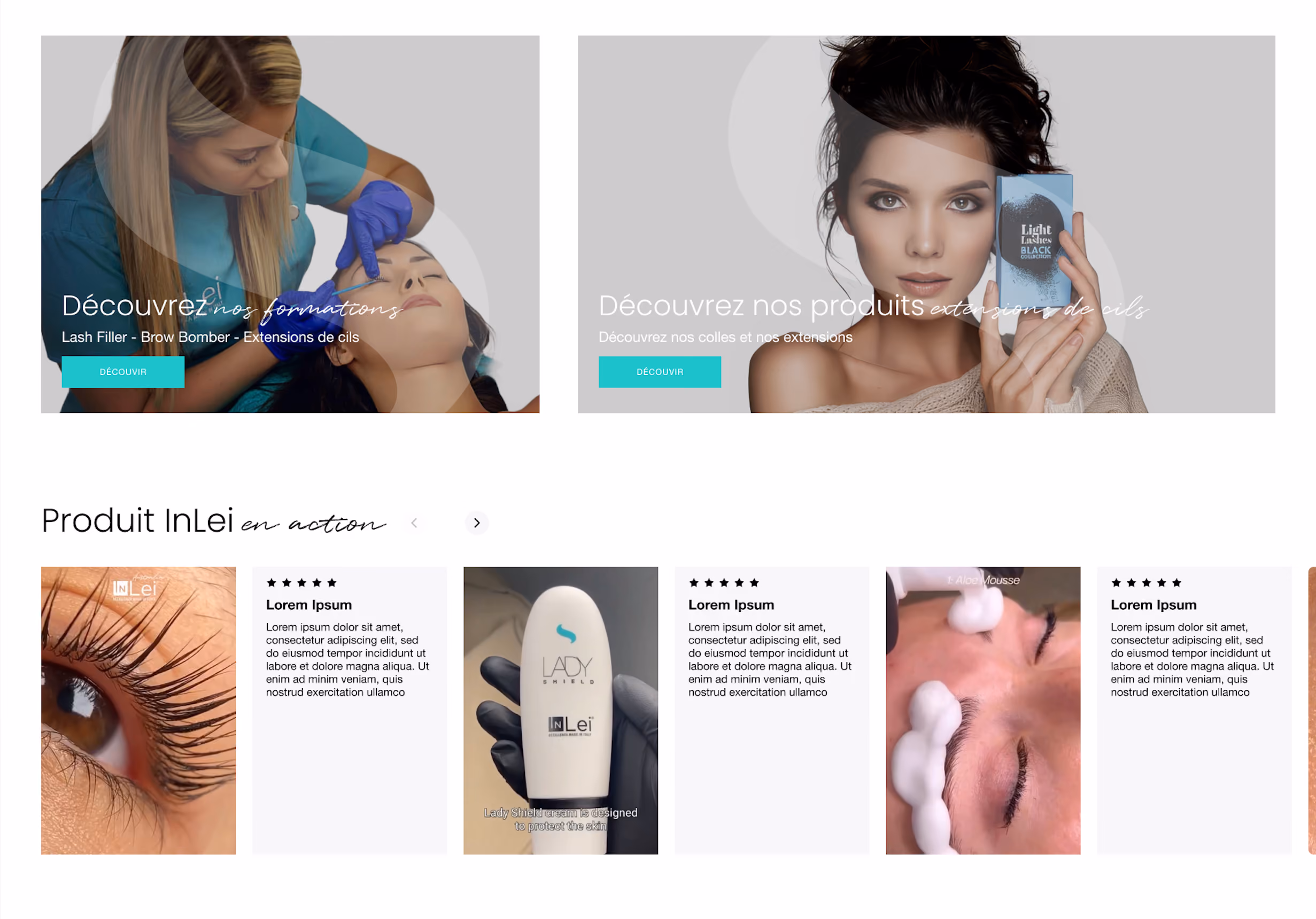 Réalisation Shopify pour InLei par Artich.io