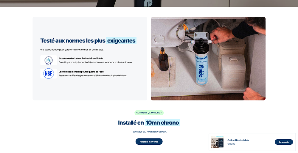 Réalisation Shopify pour Fluide par Artich.io