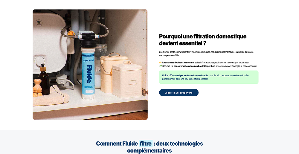 Réalisation Shopify pour Fluide par Artich.io