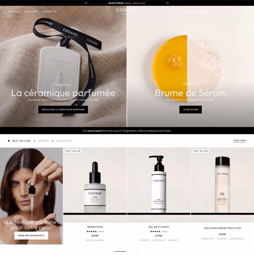 Réalisation Shopify pour Codage par Artich.io