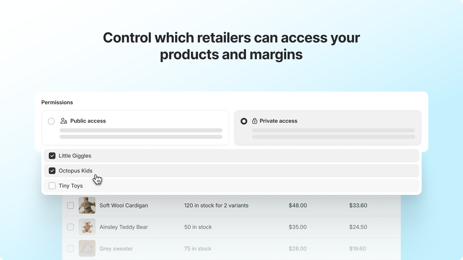Shopify Collective: Supplier - contrôle des détaillants et des marges depuis l'admin Shopify