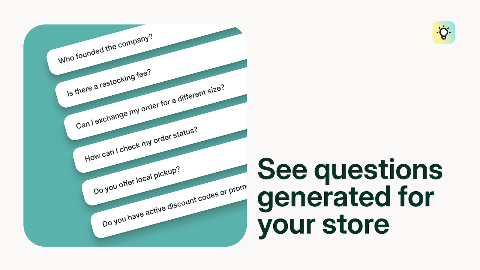 Shopify Knowledge Base - questions générées pour votre boutique par les agents IA
