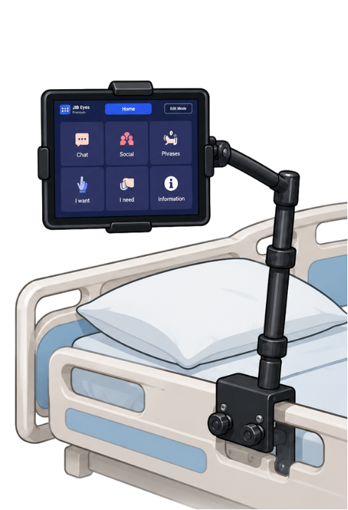 Tablette fixée au lit médicalisé