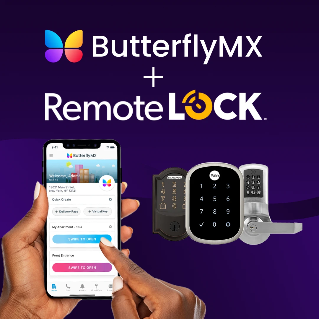 ButterflyMX se asocia con RemoteLock, lo que permite integraciones con más de 80 modelos de cerraduras inteligentes líderes