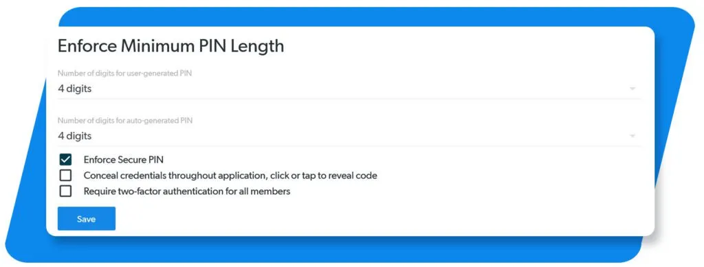 RemoteLock software screenshot showing how to customize PIN length for security.