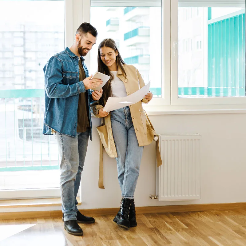 Potential residents self tour a multifamily apartment