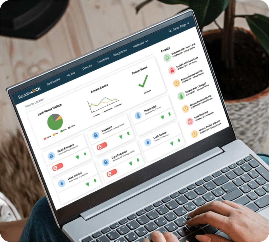 RemoteLock dashboard laptop mockup