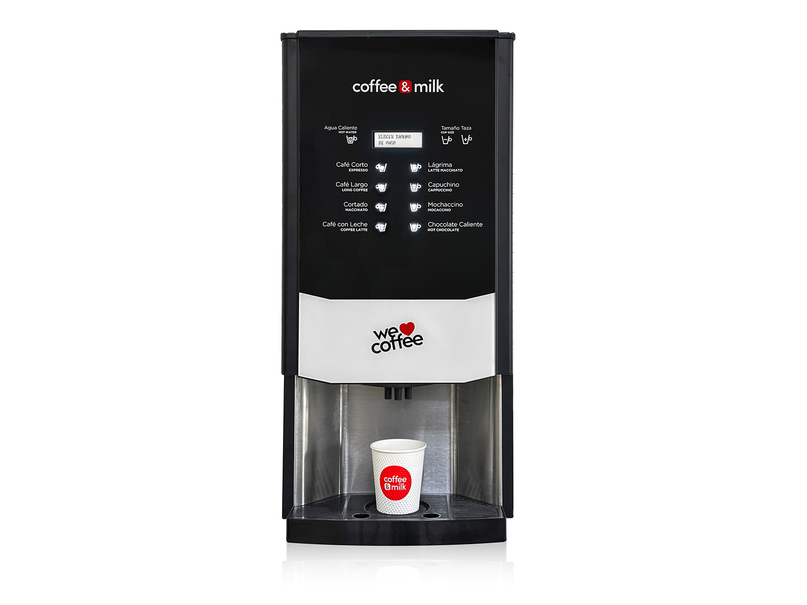 Máquina expendedora de café Adriático, vista frontal