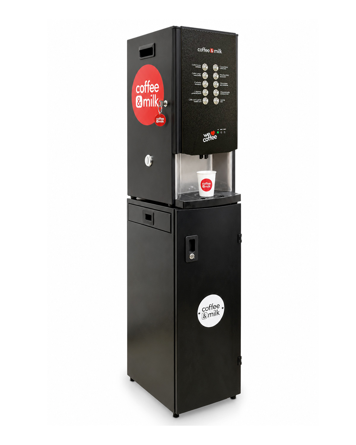 Mueble Torino de Coffee & Milk con una expendedora de café Báltico encima