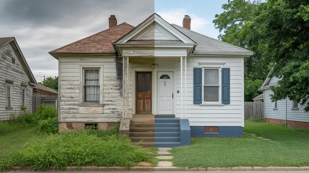 [background image] image of a front door with a welcome mat (for a cleaning service)