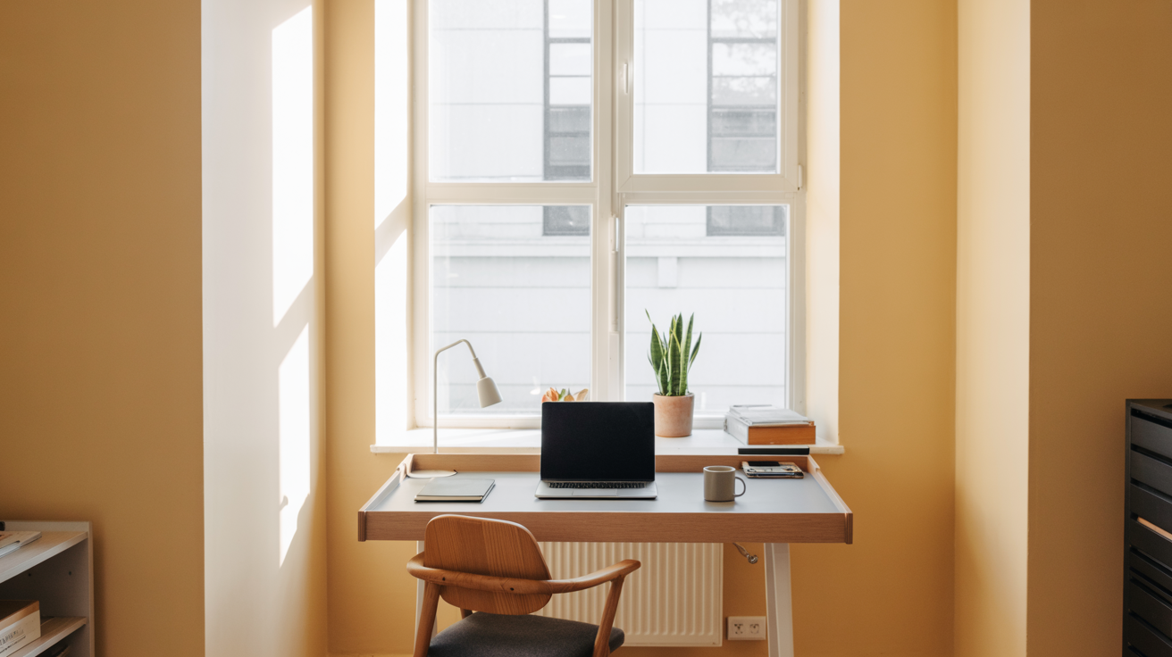 Bright professional workspace with natural light
