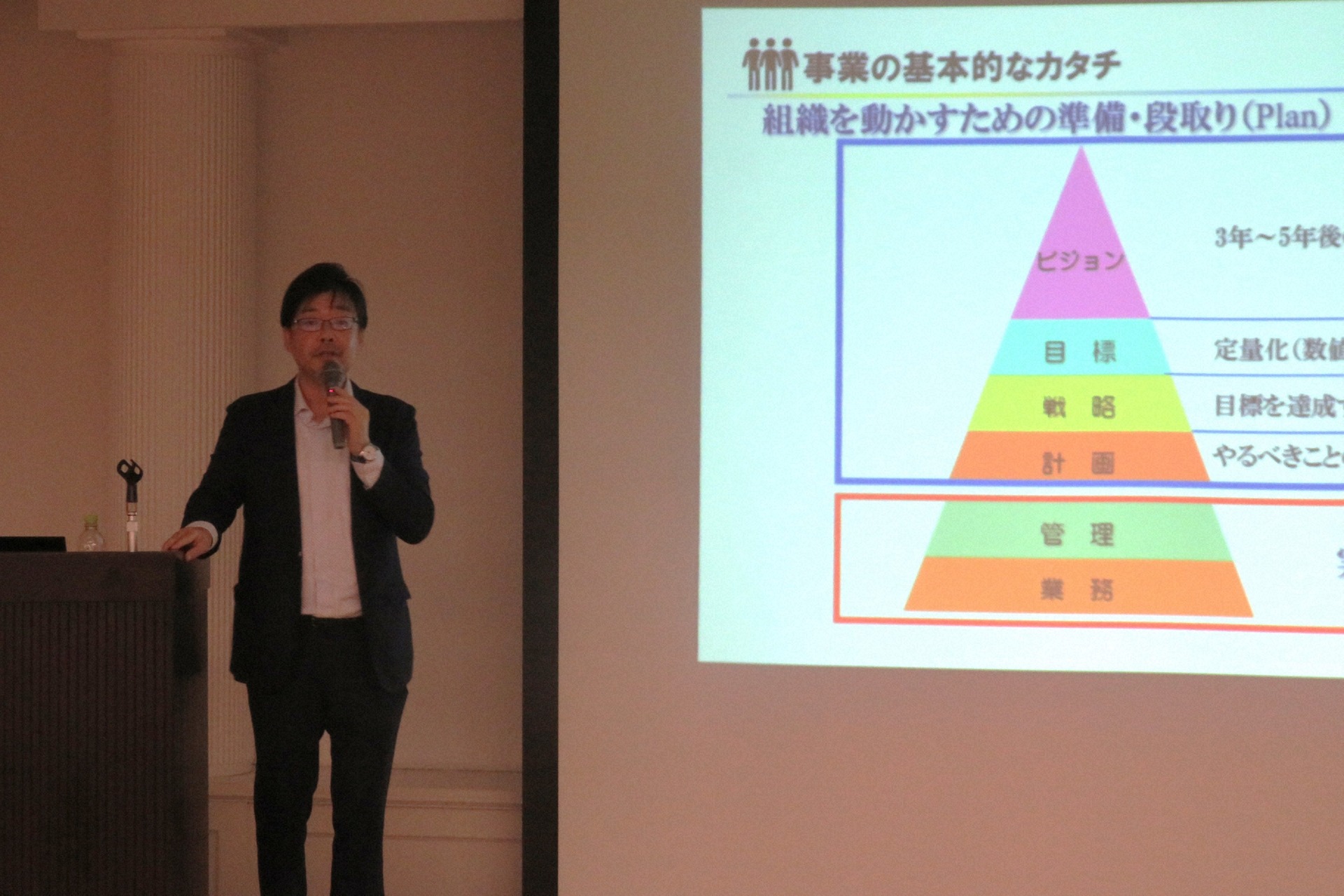 講演する庄司代表取締役