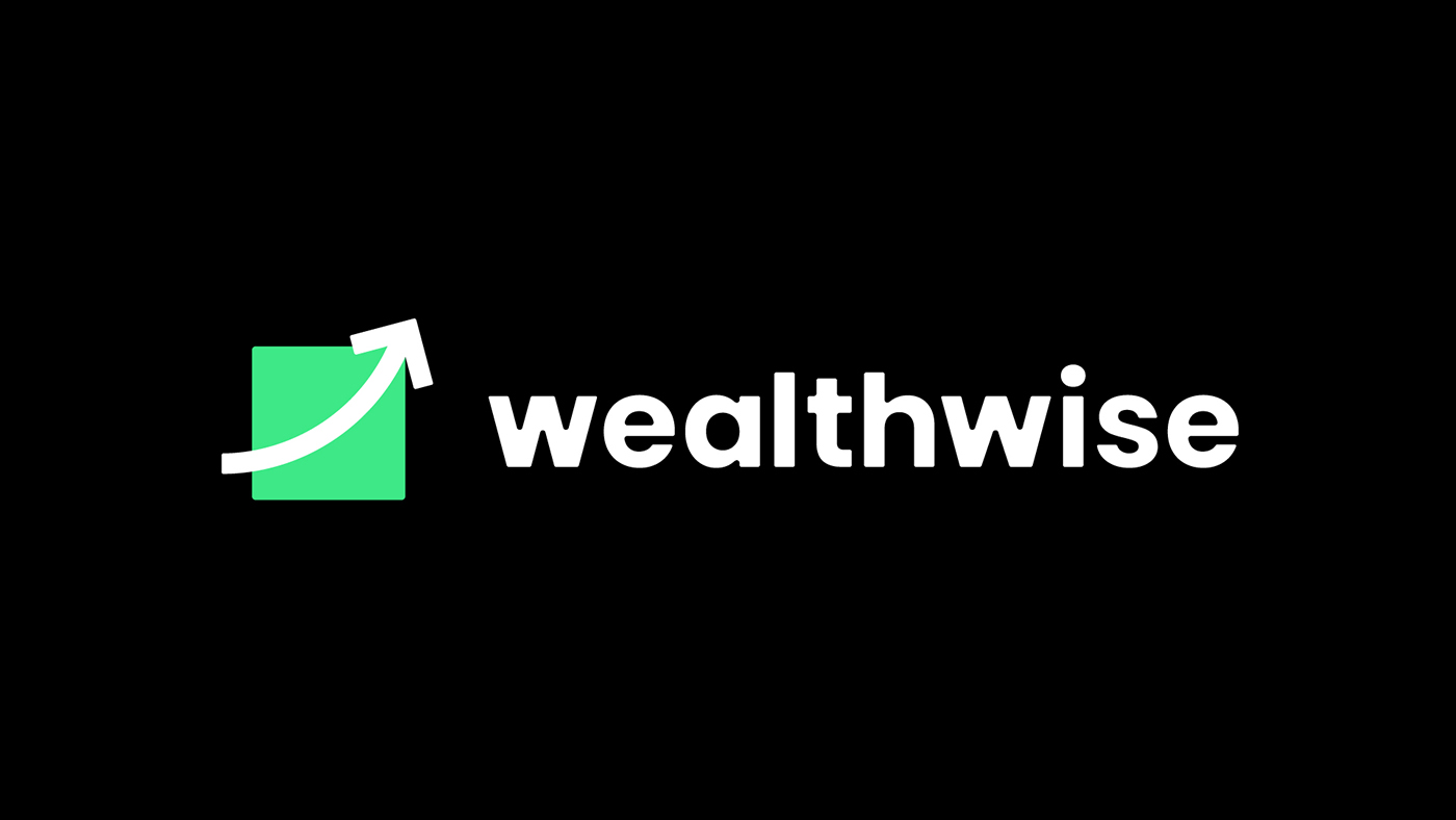 A logo for fintech company Wealthwise, on a black background.
