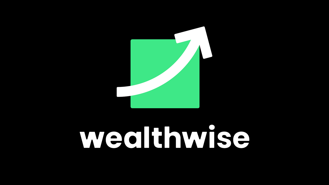 A logo for fintech company Wealthwise, on a black background.