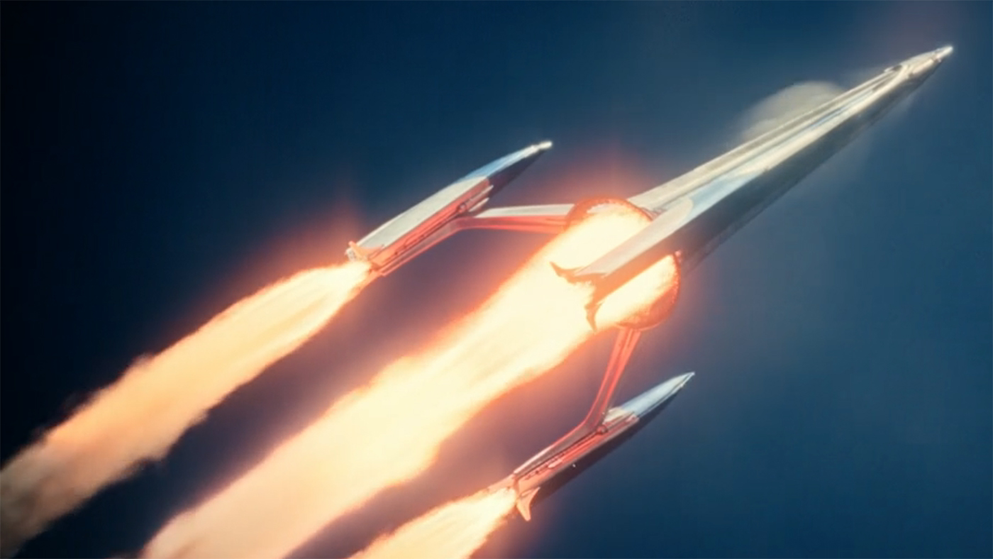 The Excelsior spaceship from Fantastic Four: First Steps.