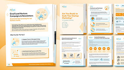 A collection of branded marketing materials designed for award-winning marketing agency Möve Marketing.