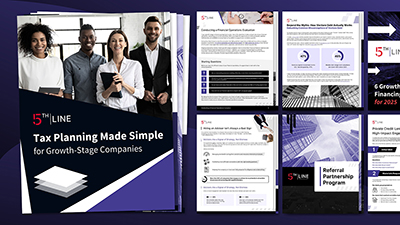 A gallery of branded marketing collateral designed for 5th Line.