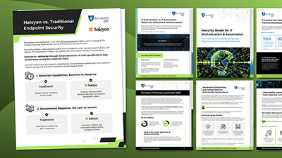 A collection of branded marketing material designed for Aliado.