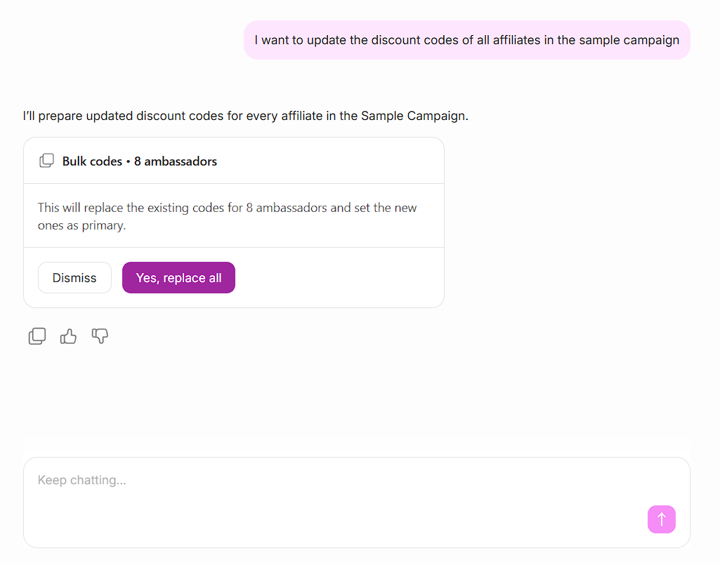 Handle bulk updates in one prompt