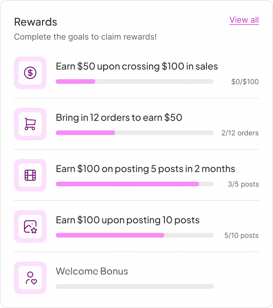 Progress dashboard animation