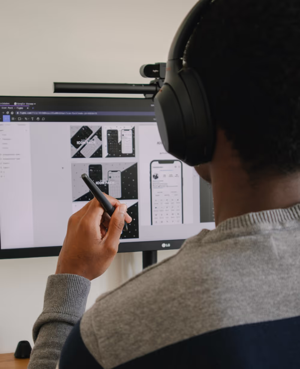 Designer working at computer