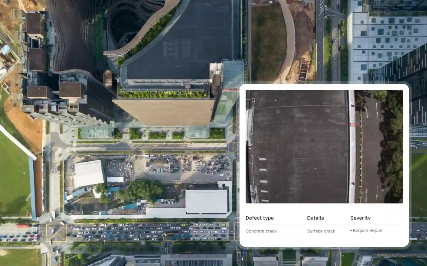 H3Zoom placeholder image for high-resolution project documentation, used to display detailed views of building facade inspection findings.