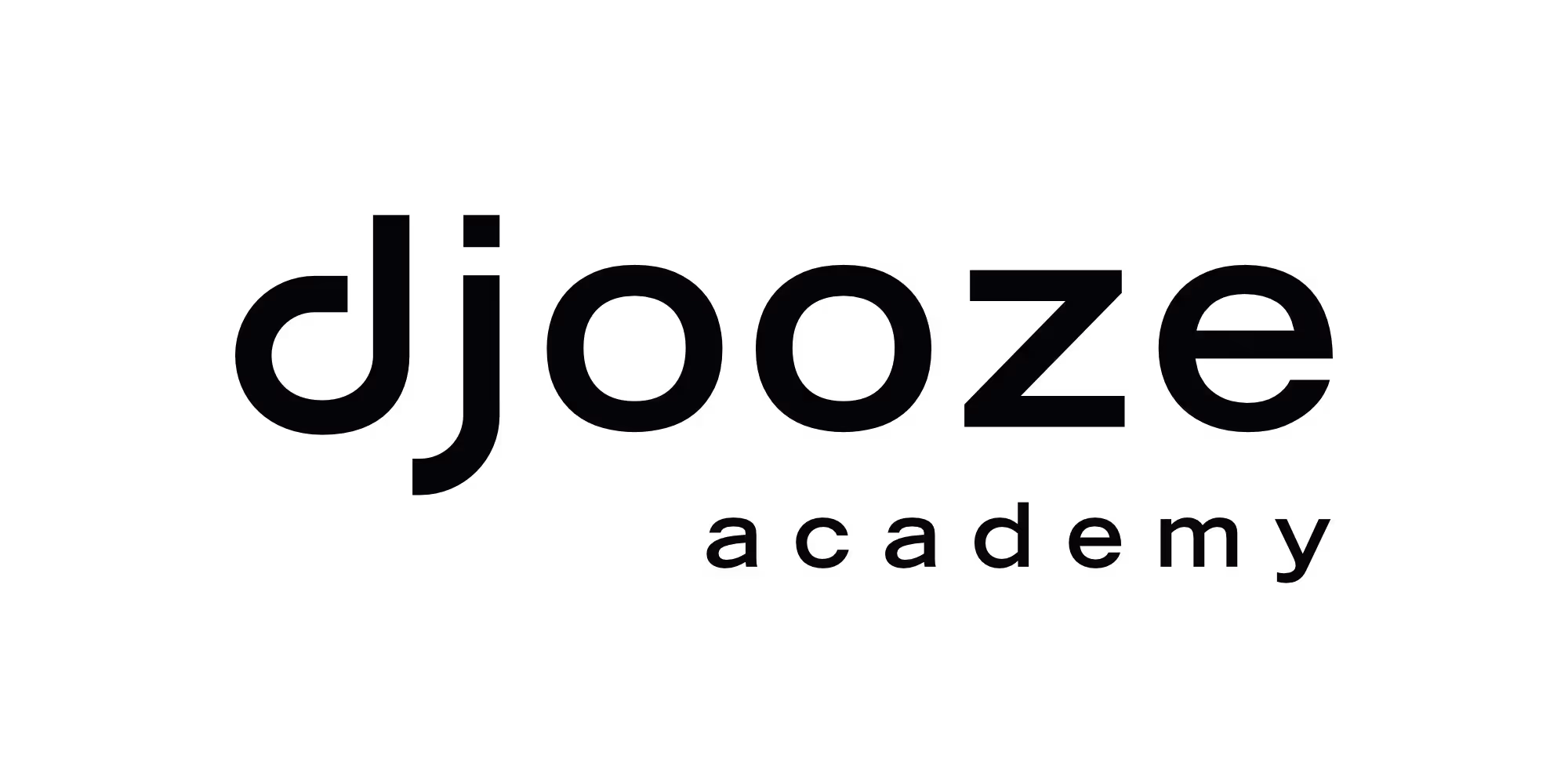 Logo der djooze academy in schwarzer Schrift.