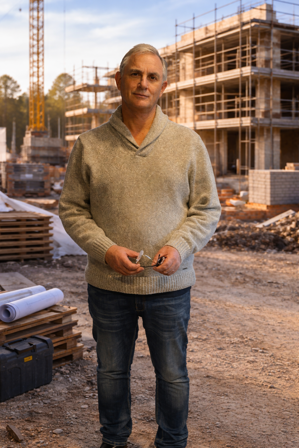 image of construction plans for a general contractor