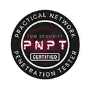 Practical Network Penetration Tester certification badge with PNET logo.