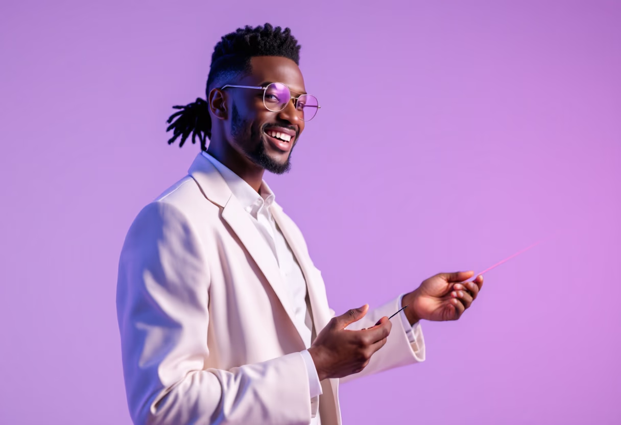 image of a person giving a presentation