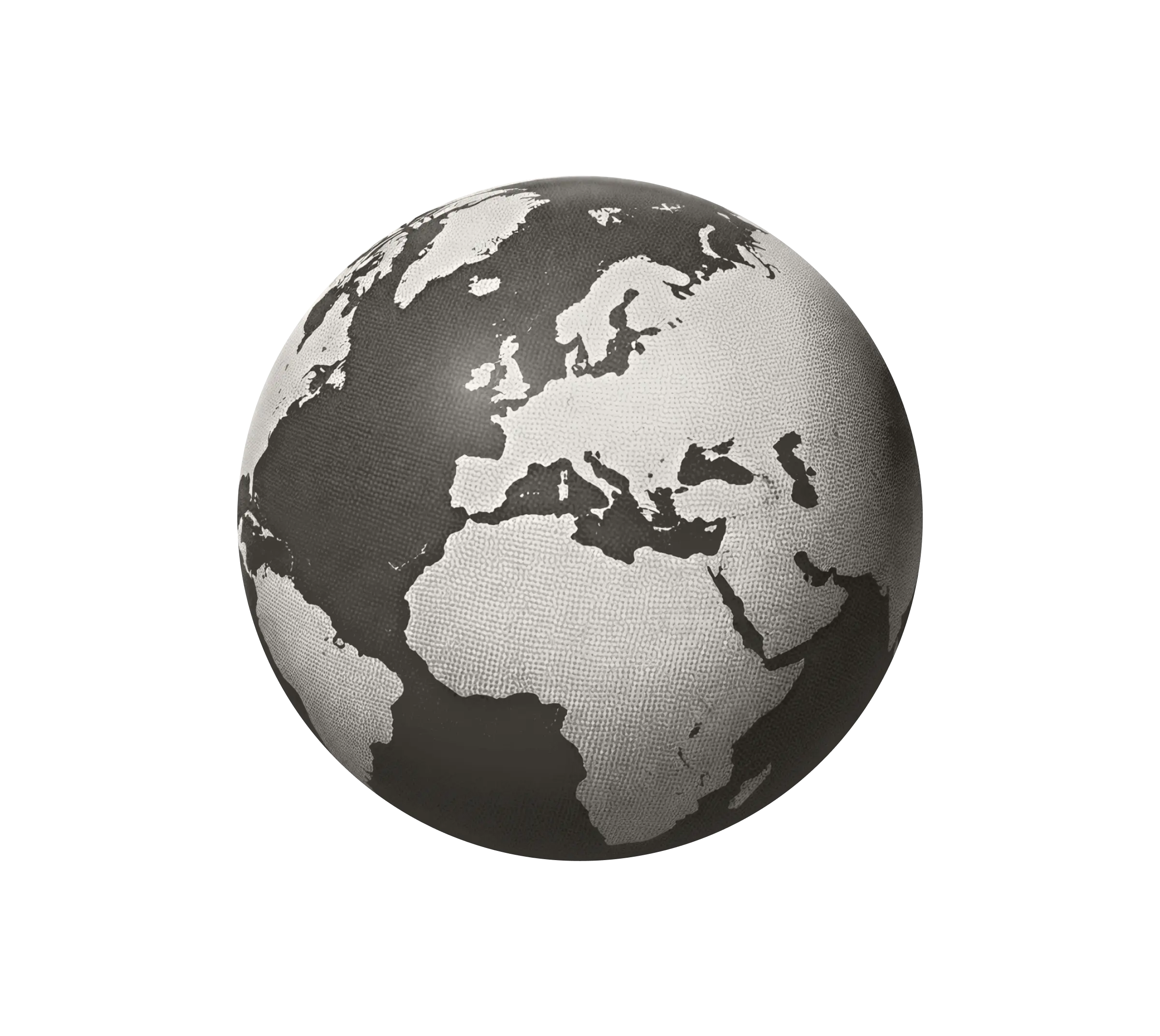 Globe in black and white