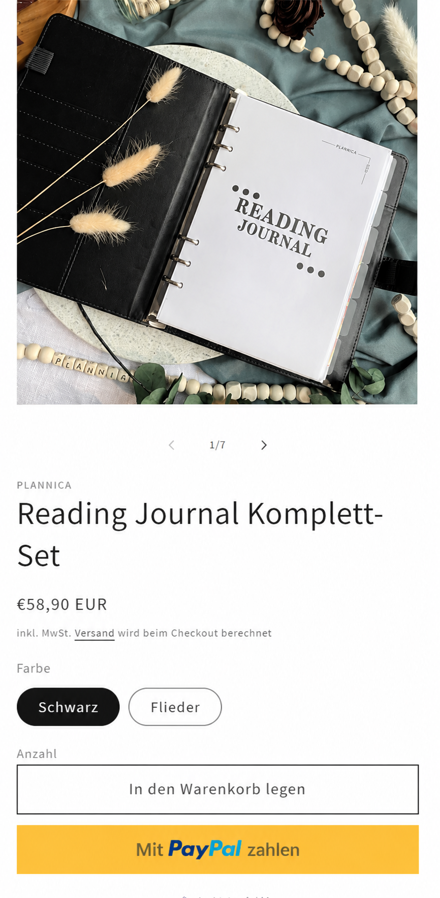 Produktseite vorher
