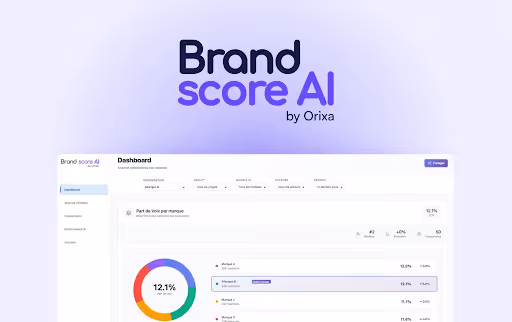 Visuel présentant la solution Brand Score Ai by Orixa