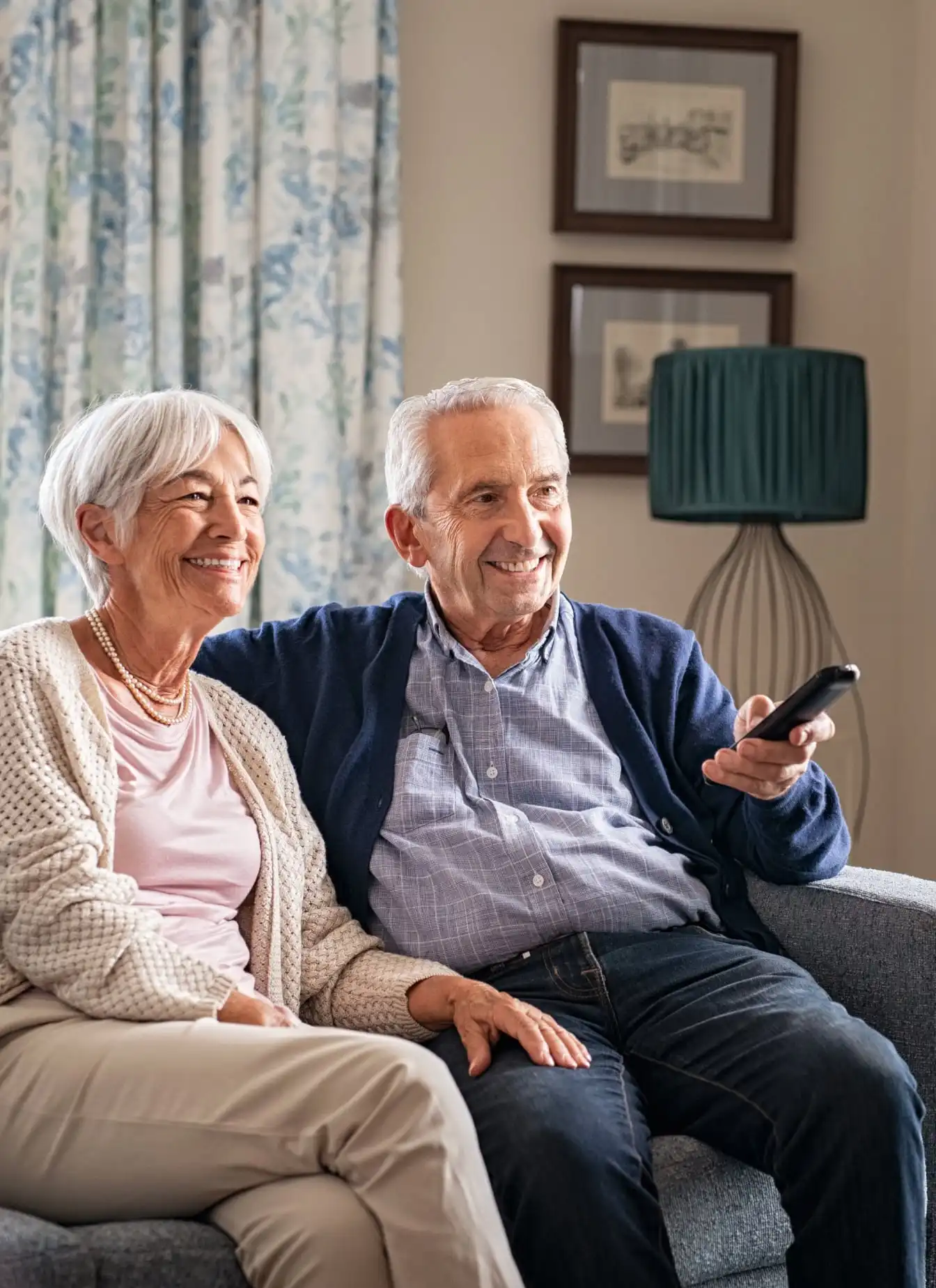 Senior couple reviewing plans