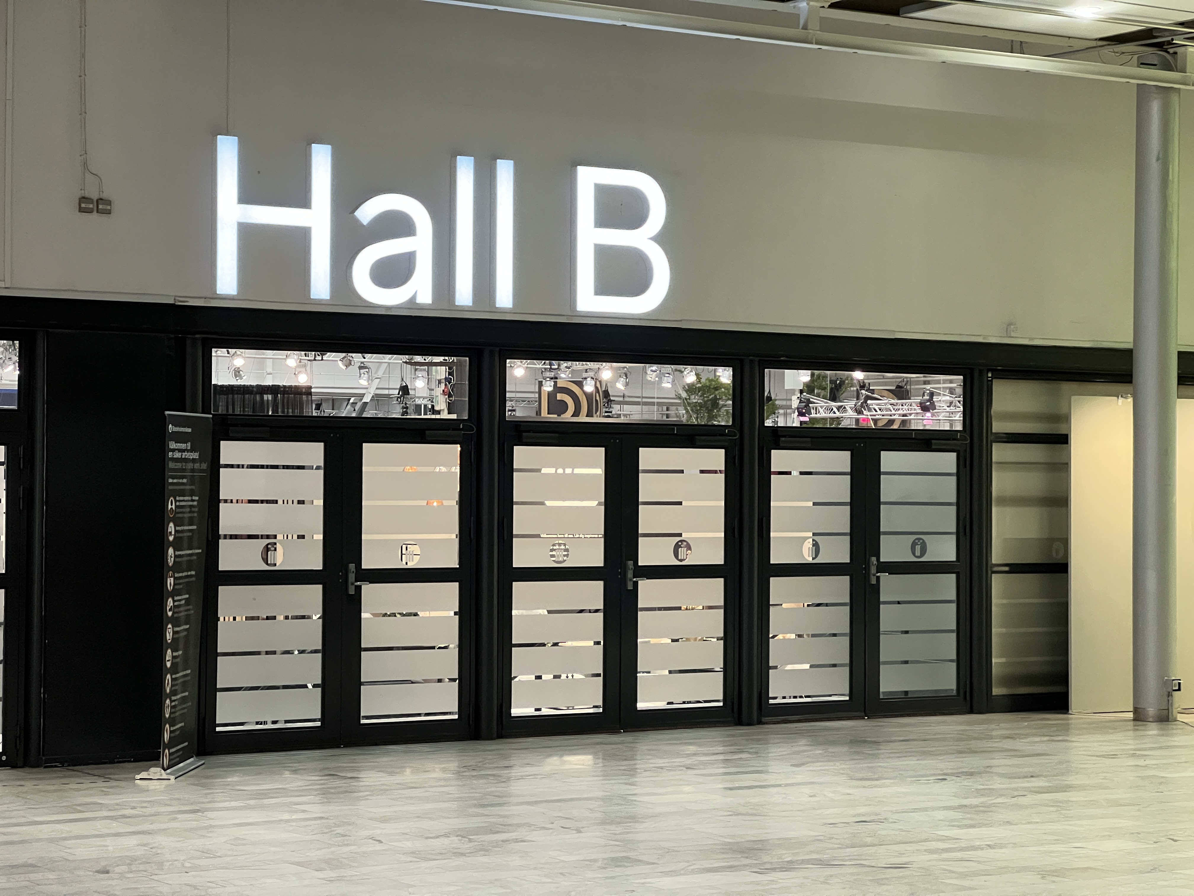 Messestand Stockholm – sichtbar vom Eingang Hall B