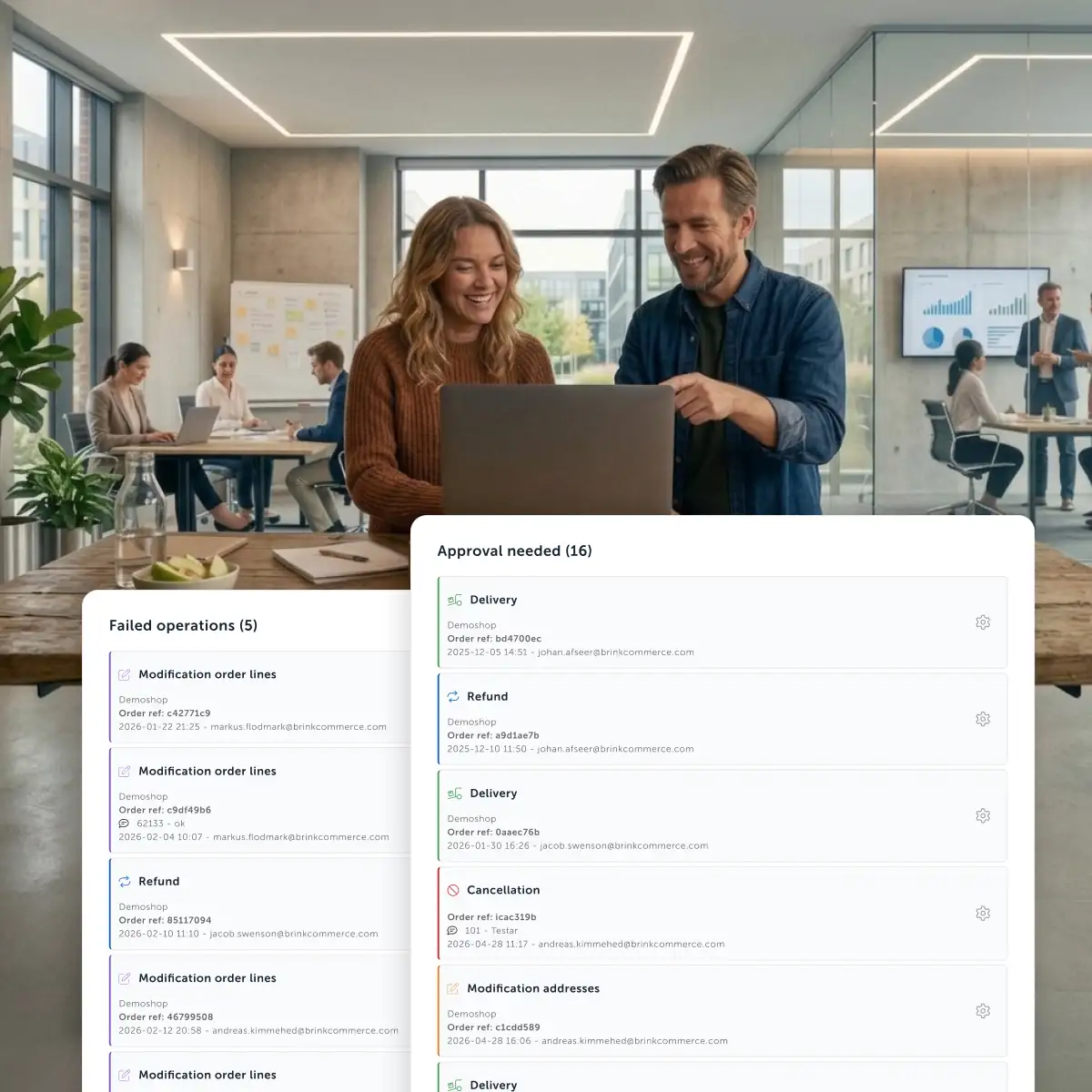 Manage order with Brink Commerce