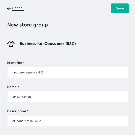Set the initial details for your Store group