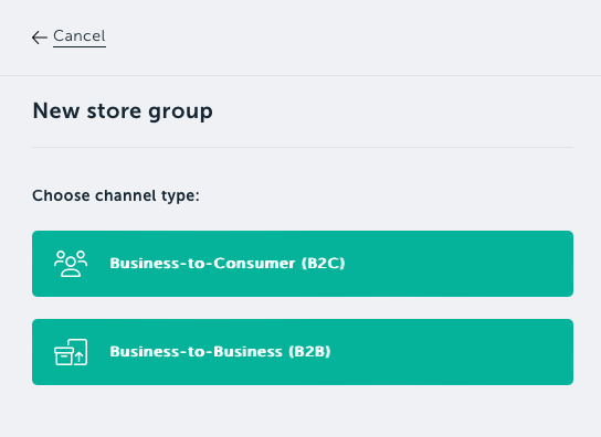 Select B2C or B2B