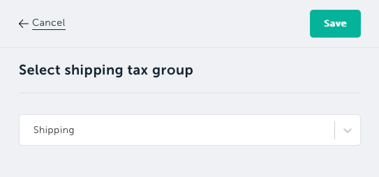 Select a shipping tax group
